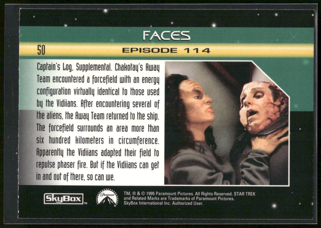 1995 SkyBox Star Trek: Voyager Season One Series Two #50 Faces