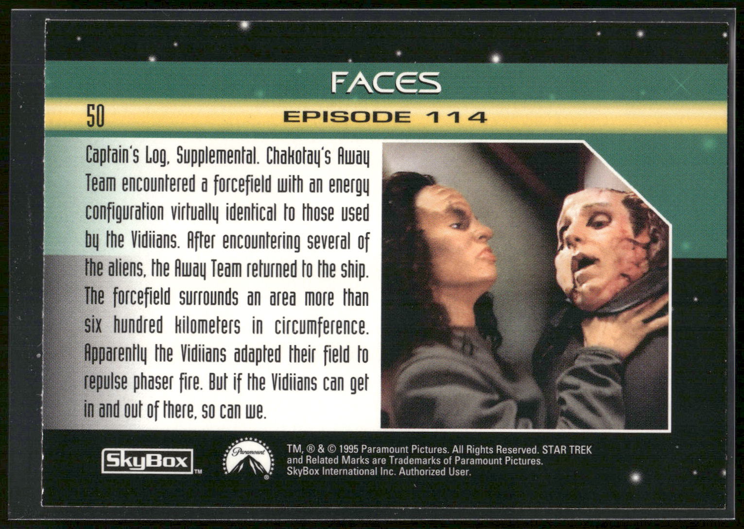 1995 SkyBox Star Trek: Voyager Season One Series Two #50 Faces