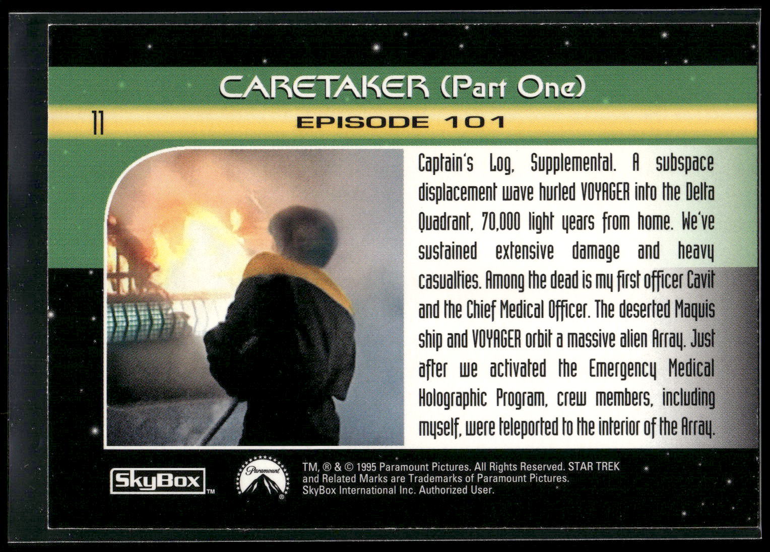 1995 SkyBox Star Trek: Voyager Season One Series Two #11 Caretaker (Part One)