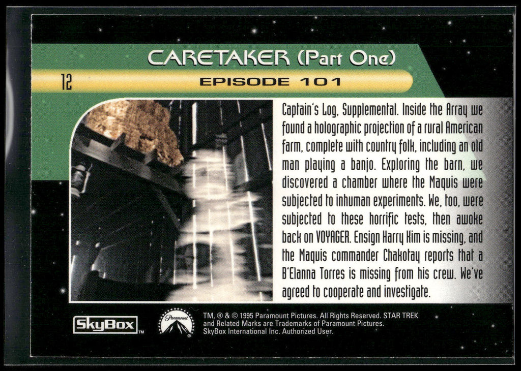 1995 SkyBox Star Trek: Voyager Season One Series Two #12 Caretaker (Part One)