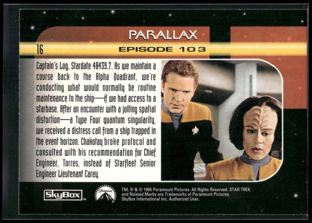 1995 SkyBox Star Trek: Voyager Season One Series Two #16 Parallax