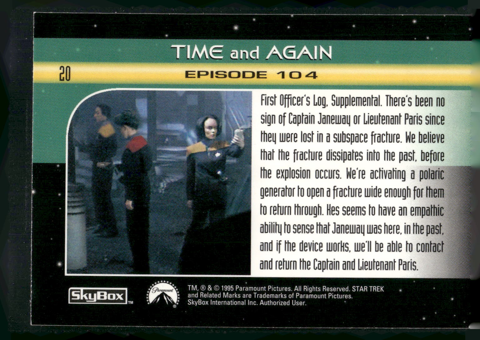 1995 SkyBox Star Trek: Voyager Season One Series Two #20 Time and Again