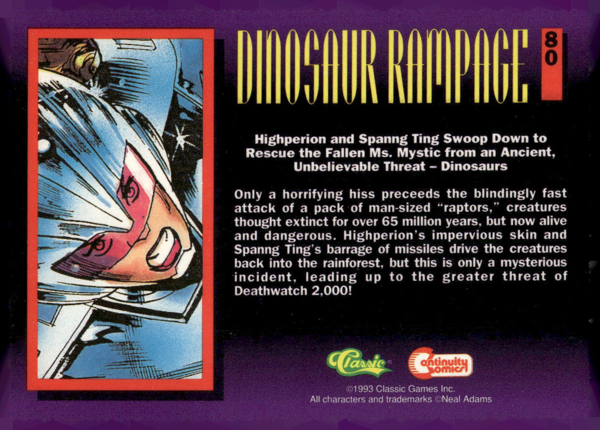 1993 Classic Deathwatch 2000 #80 Dinosaur Rampage