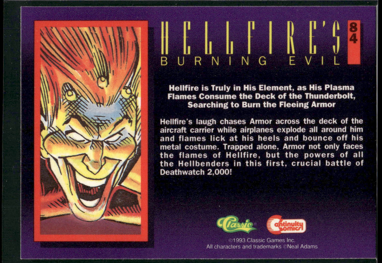 1993 Classic Deathwatch 2000 #84 Hellfire's Burning Evil