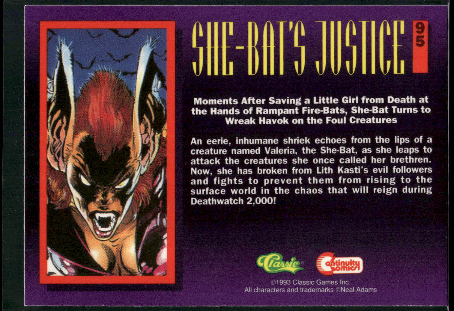 1993 Classic Deathwatch 2000 #95 She-Bat's Justice