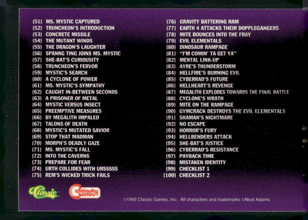 1993 Classic Deathwatch 2000 #NNO Checklist 2: 51-100