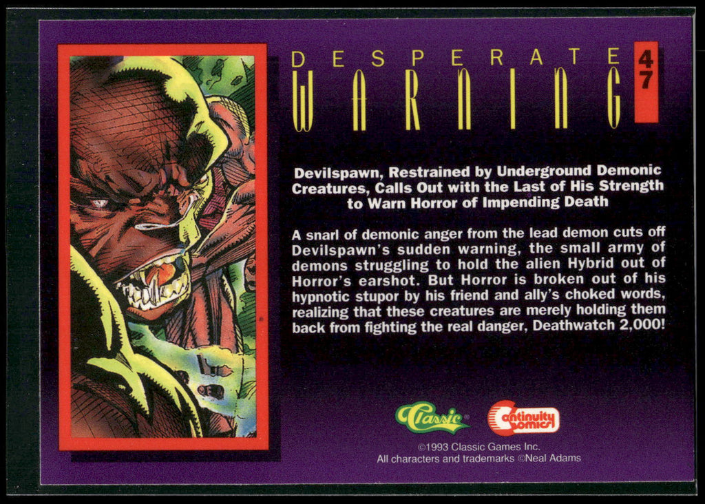 1993 Classic Deathwatch 2000 #47 Desperate Warning