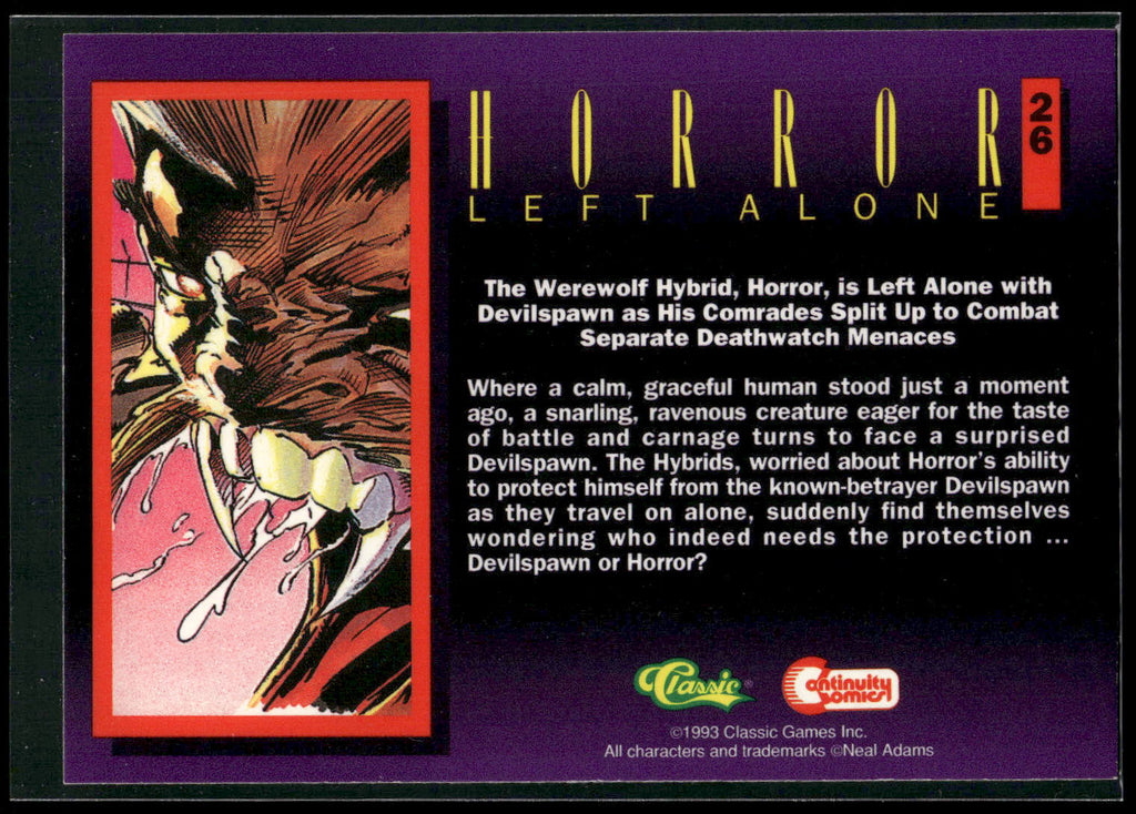 1993 Classic Deathwatch 2000 #26 Horror Left Alone