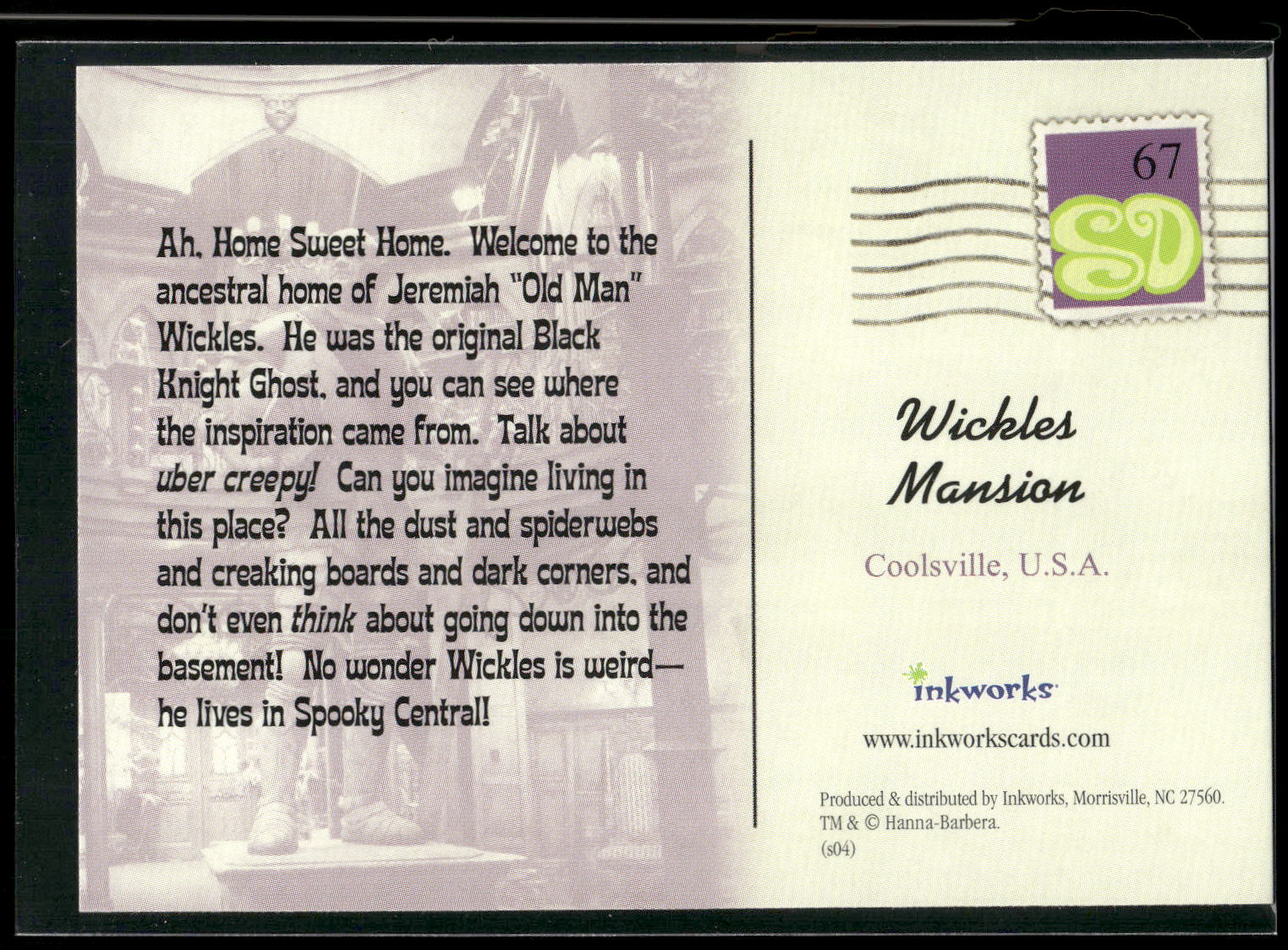 2004 Inkworks Scooby-Doo 2: Monsters Unleashed #67 Wickles Mansion