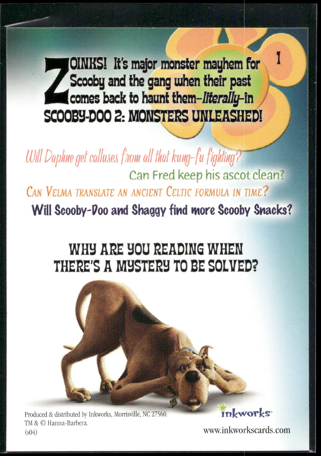 2004 Inkworks Scooby-Doo 2: Monsters Unleashed #1 Scooby Doo 2: