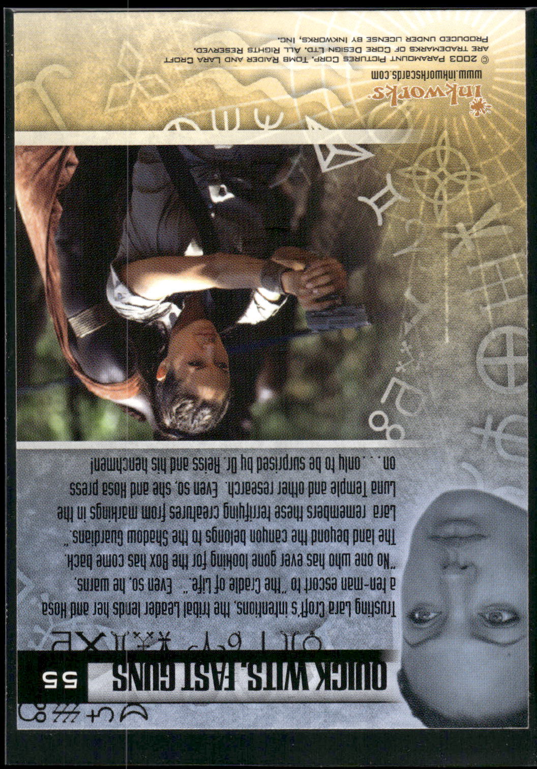 2003 Inkworks Tomb Raider: The Cradle of Life #55 Quick Wits, Fast Guns