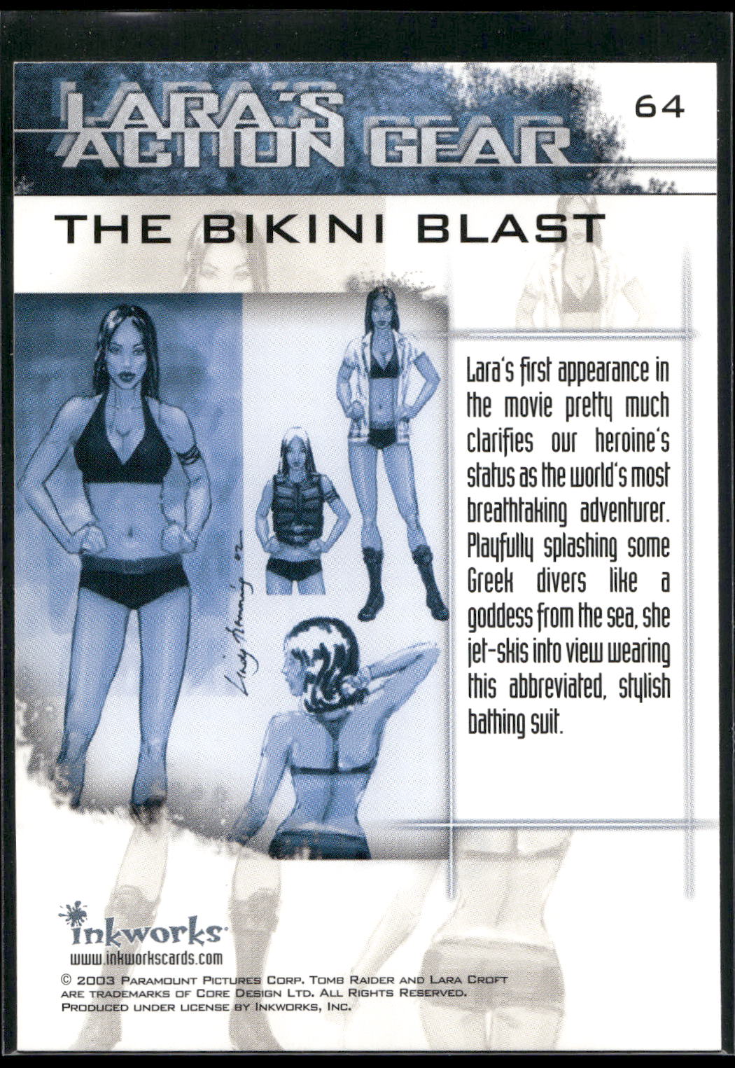 2003 Inkworks Tomb Raider: The Cradle of Life #64 The Bikini Blast