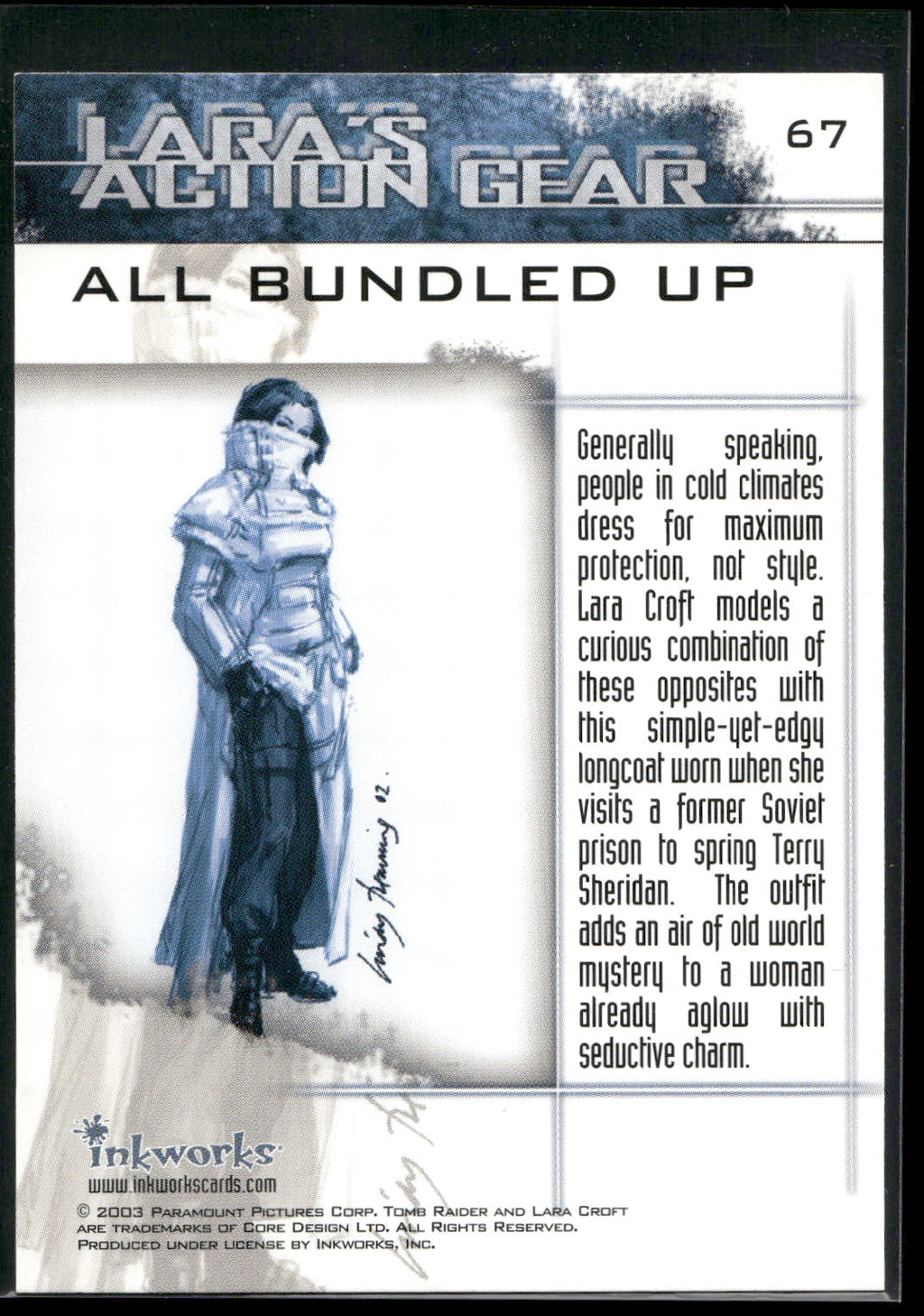 2003 Inkworks Tomb Raider: The Cradle of Life #67 All Bundled Up