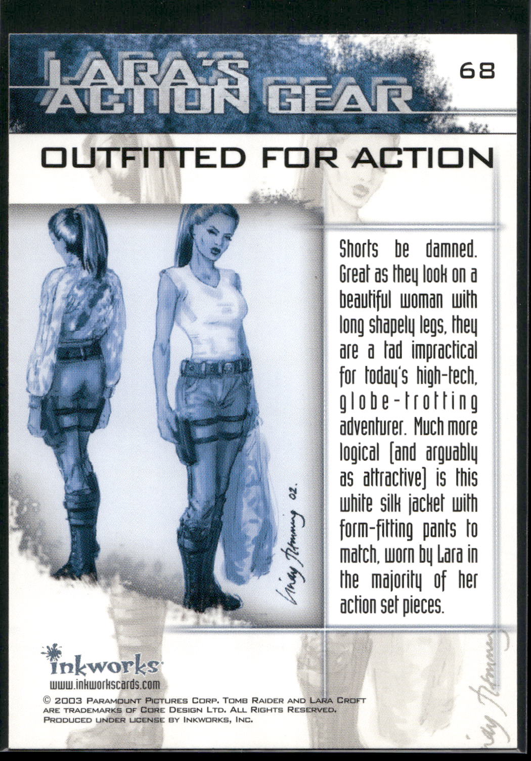 2003 Inkworks Tomb Raider: The Cradle of Life #68 Outfitted for Action