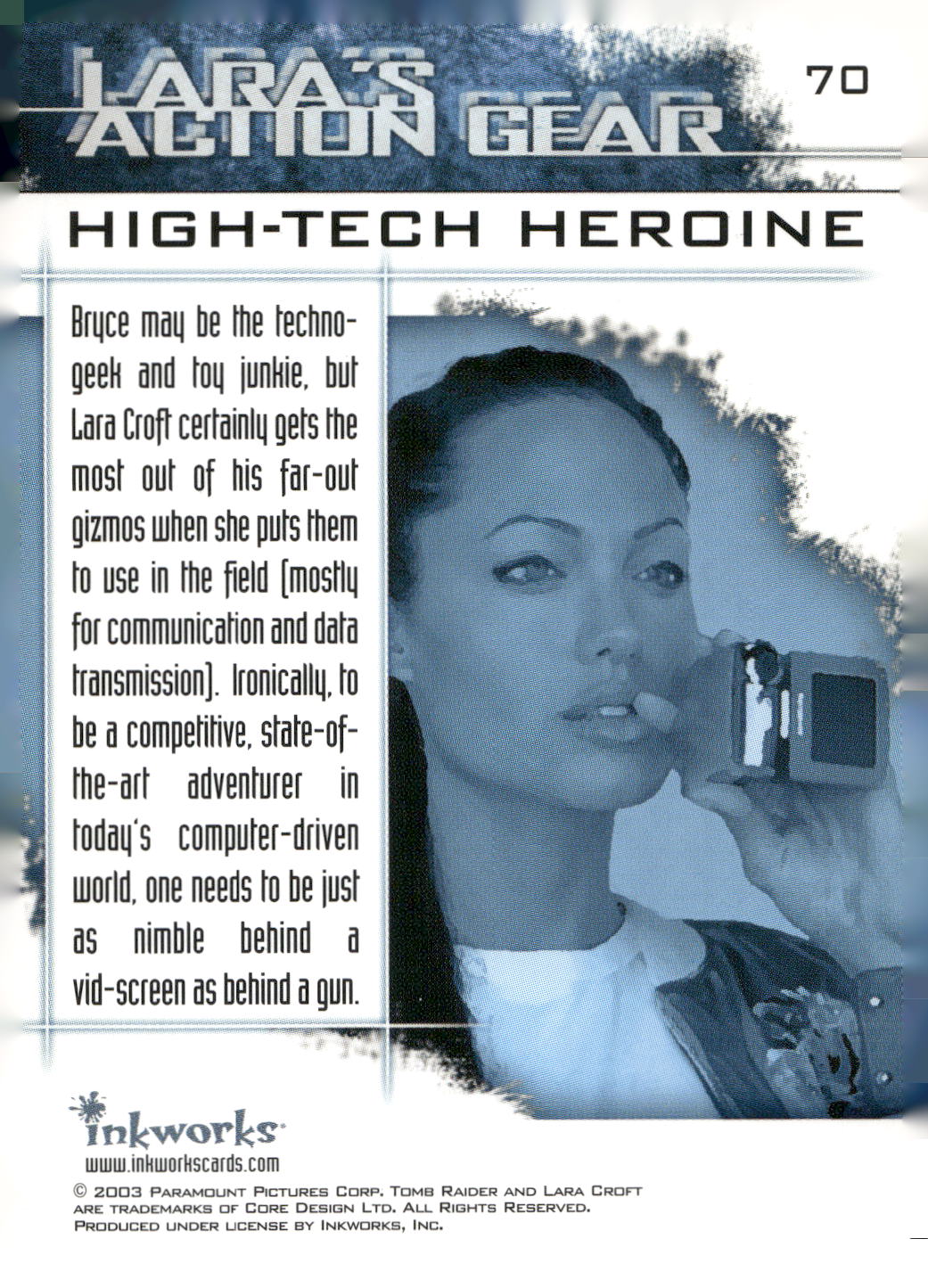 2003 Inkworks Tomb Raider: The Cradle of Life #70 High-Tech Heroine
