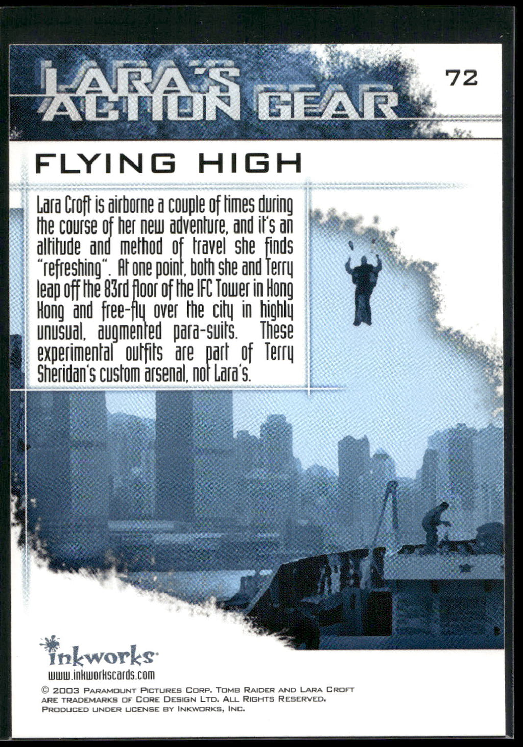 2003 Inkworks Tomb Raider: The Cradle of Life #72 Flying High