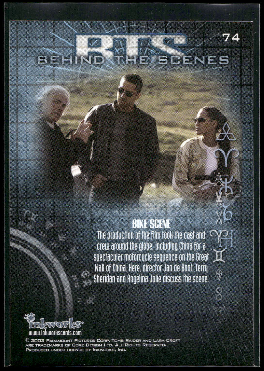 2003 Inkworks Tomb Raider: The Cradle of Life #74 Bike Scene
