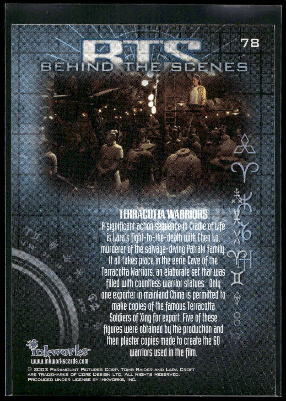 2003 Inkworks Tomb Raider: The Cradle of Life #78 Terracotta Warriors