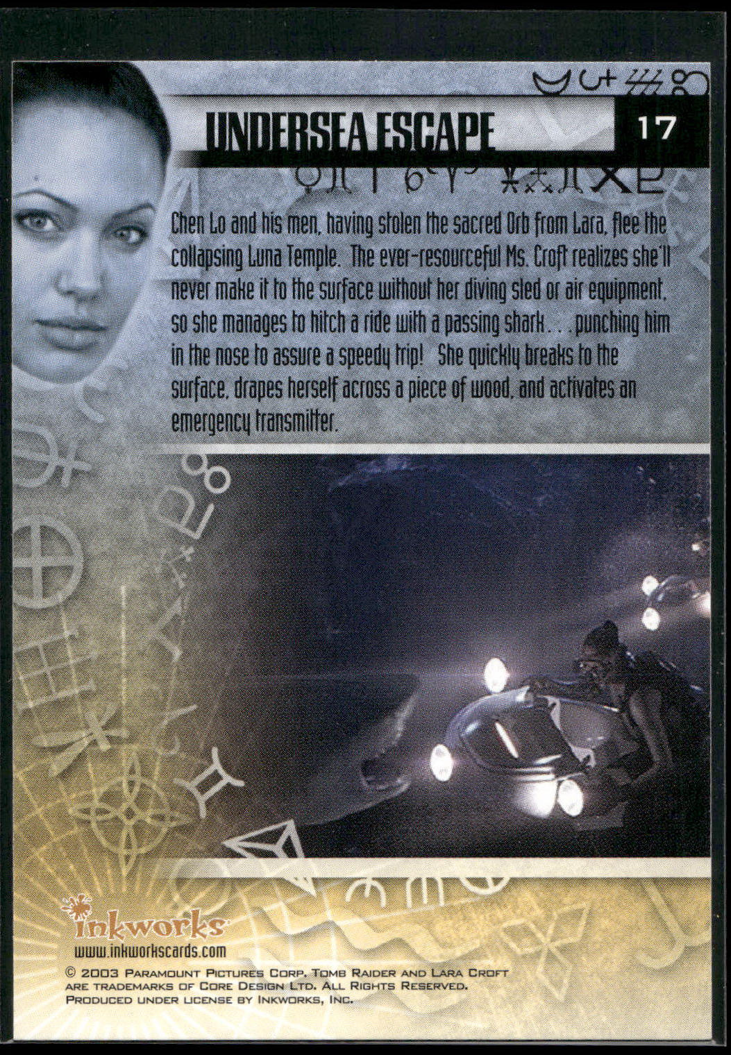 2003 Inkworks Tomb Raider: The Cradle of Life #17 Undersea Escape
