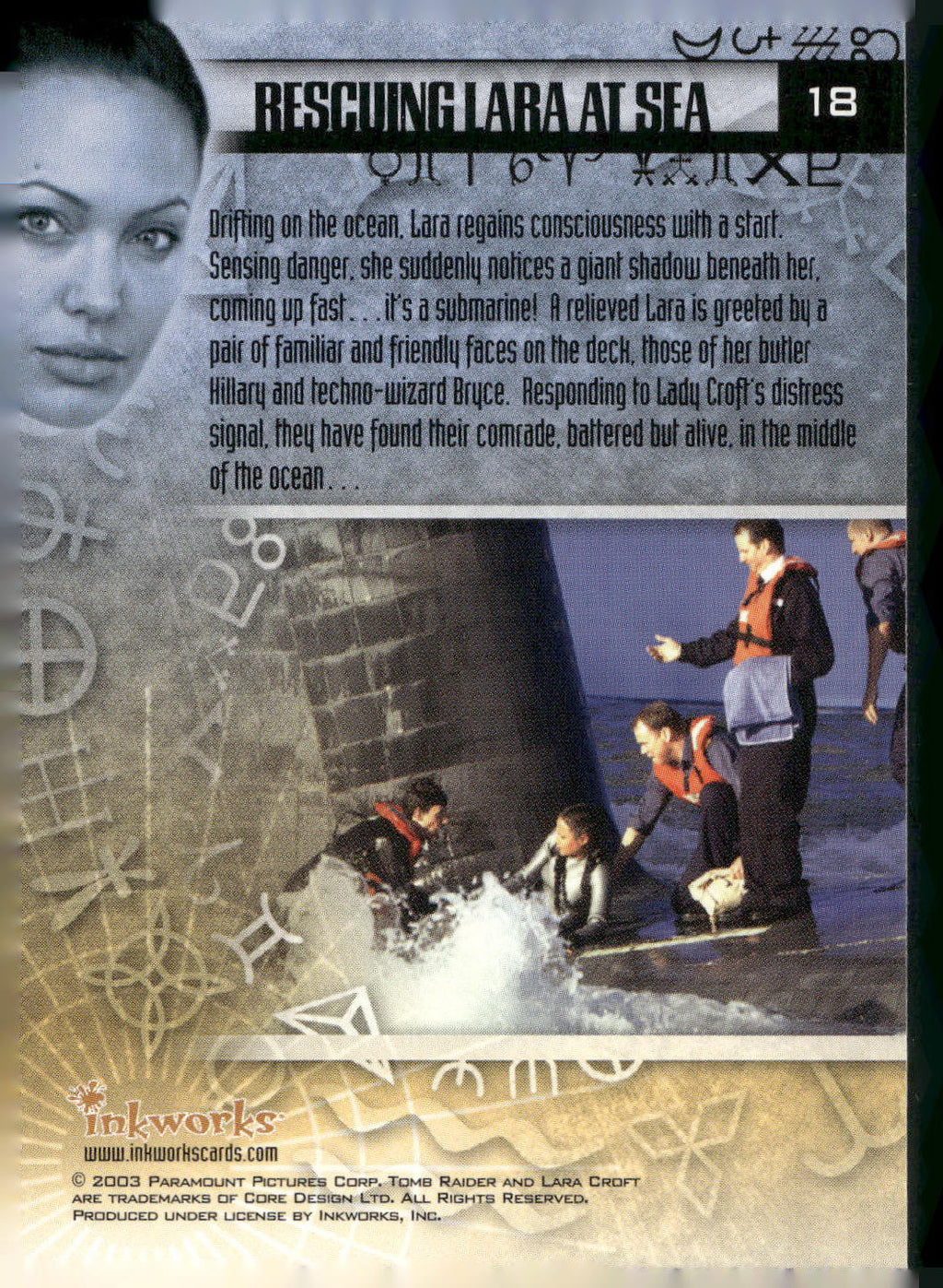 2003 Inkworks Tomb Raider: The Cradle of Life #18 Rescuing Lara at Sea