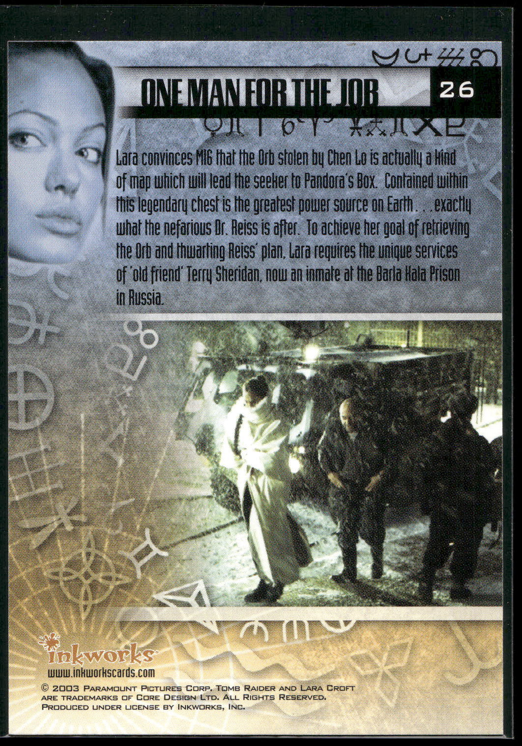 2003 Inkworks Tomb Raider: The Cradle of Life #26 One Man for the Job