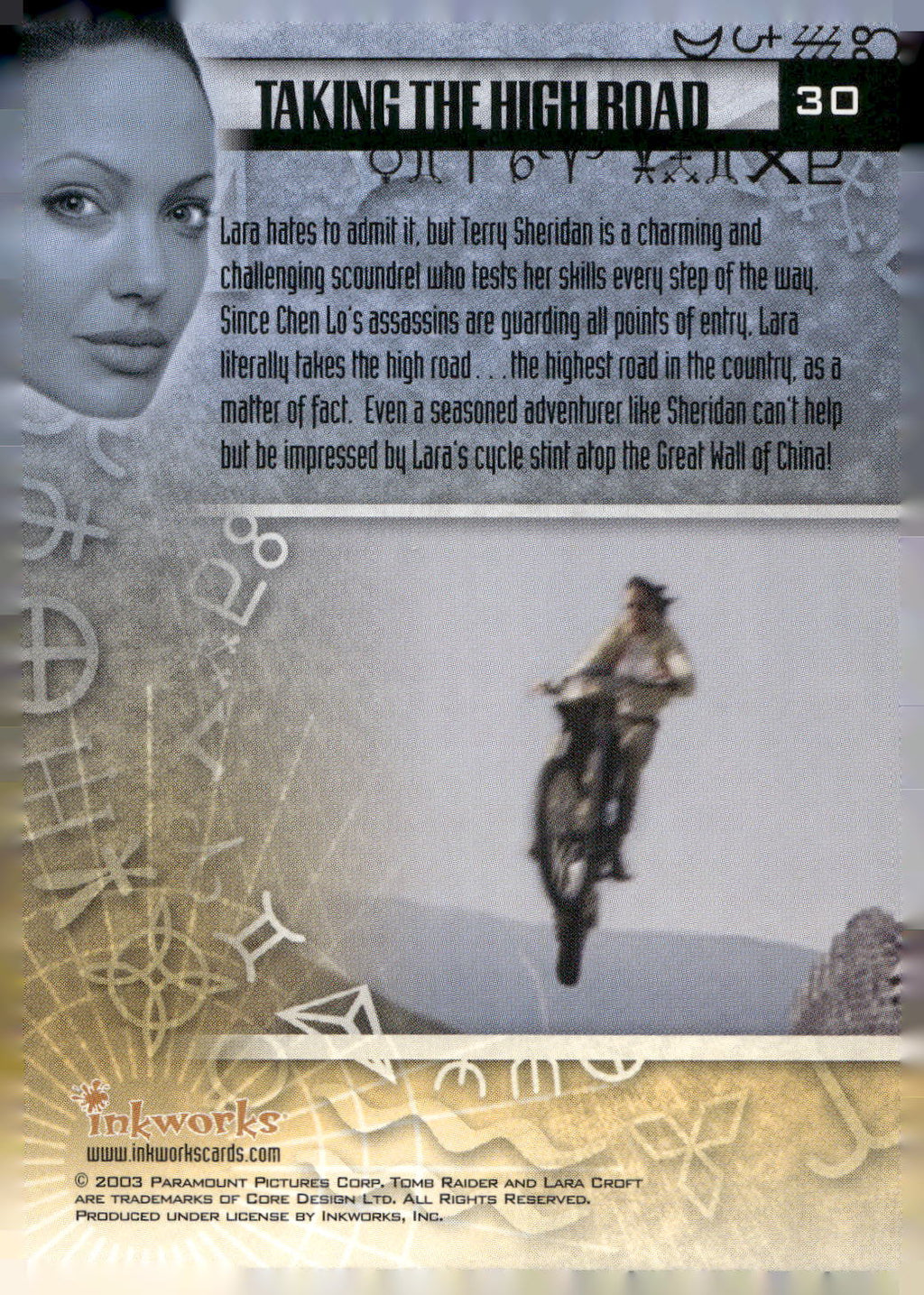 2003 Inkworks Tomb Raider: The Cradle of Life #30 Taking the High Road
