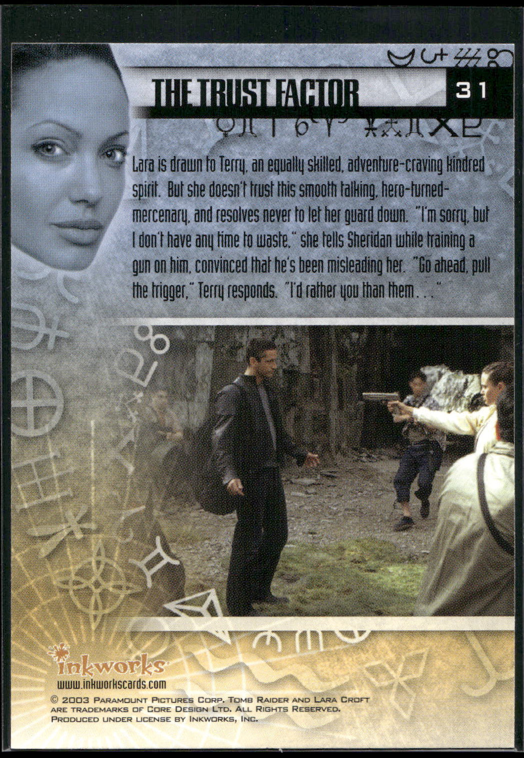 2003 Inkworks Tomb Raider: The Cradle of Life #31 The Trust Factor