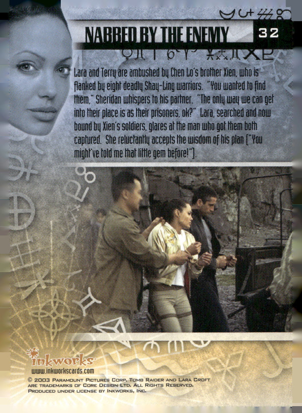 2003 Inkworks Tomb Raider: The Cradle of Life #32 Nabbed by the Enemy