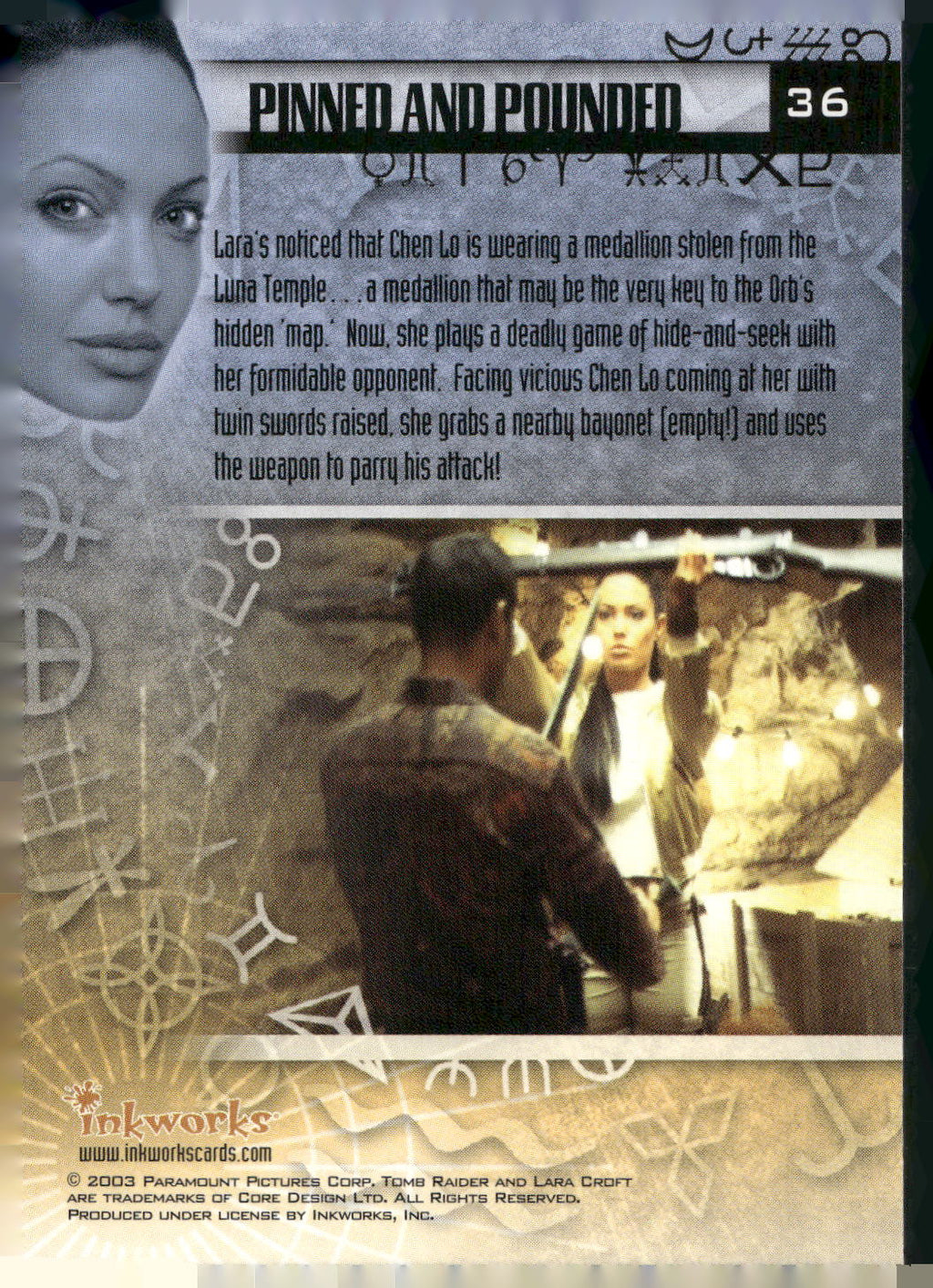 2003 Inkworks Tomb Raider: The Cradle of Life #36 Pinned and Pounded