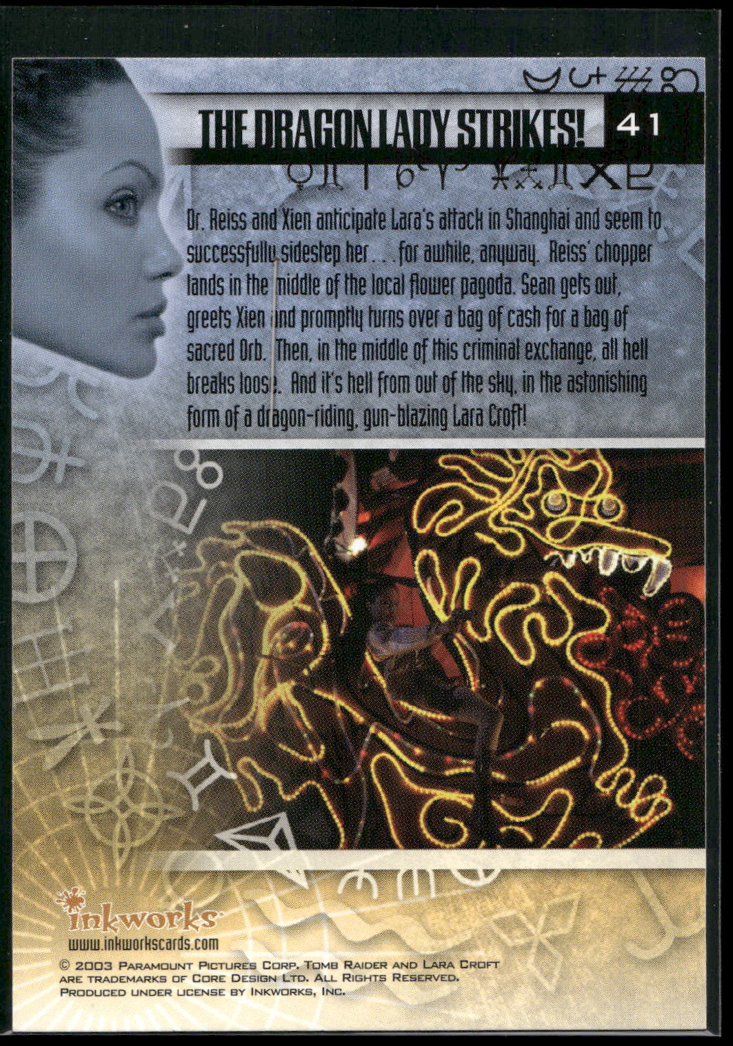 2003 Inkworks Tomb Raider: The Cradle of Life #41 The Dragon Lady Strikes!