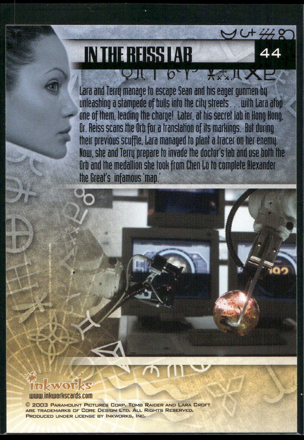 2003 Inkworks Tomb Raider: The Cradle of Life #44 In the Reiss Lab