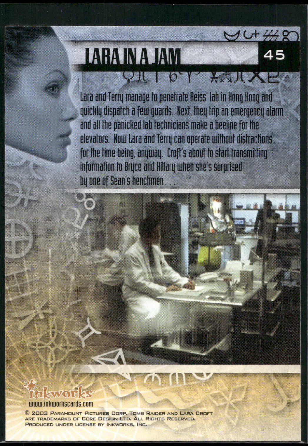 2003 Inkworks Tomb Raider: The Cradle of Life #45 Lara in a Jam