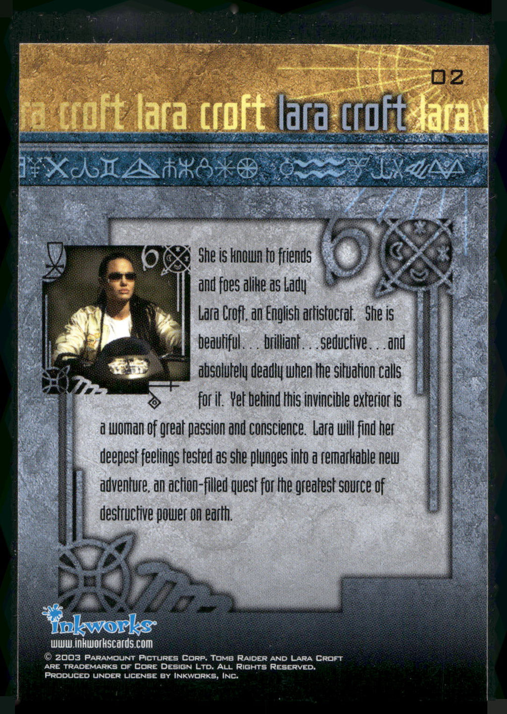 2003 Inkworks Tomb Raider: The Cradle of Life #2 Lara Croft