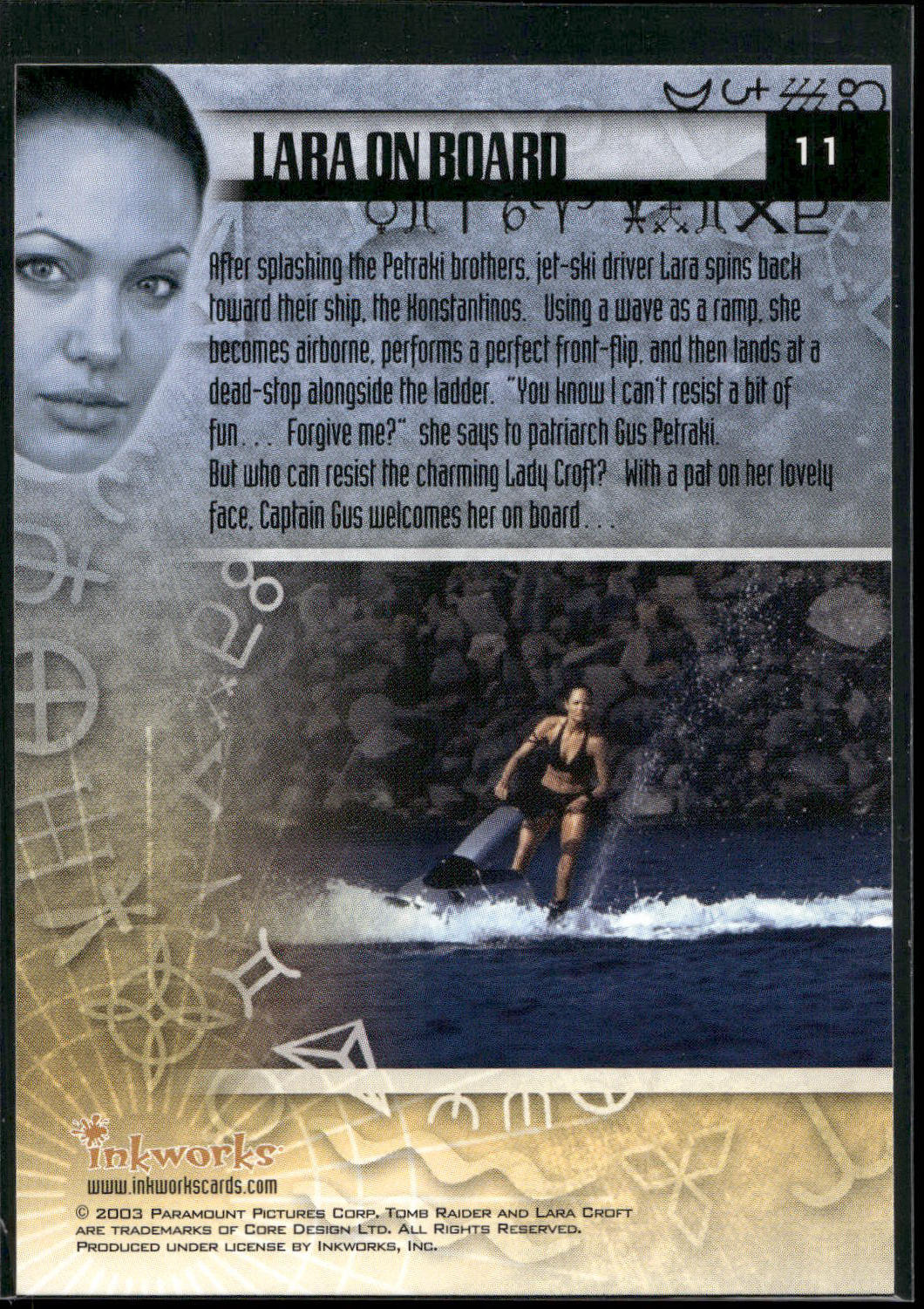 2003 Inkworks Tomb Raider: The Cradle of Life #11 Lara on Board