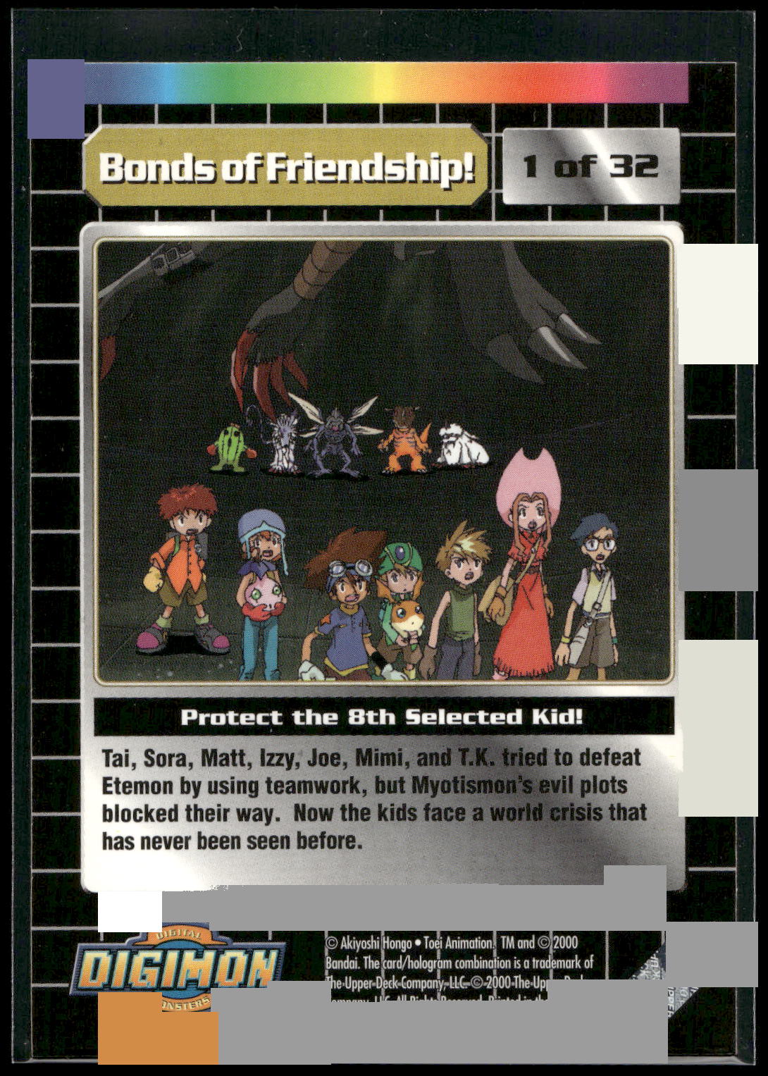 2000 Upper Deck Digimon Series 2 #1of32 BondsofFriendship!