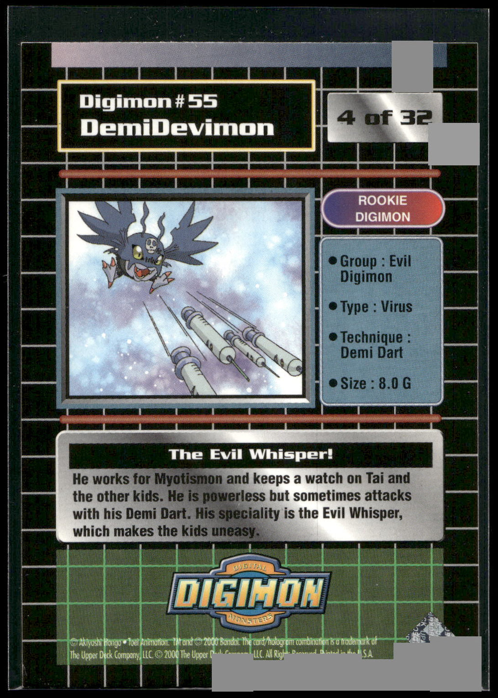 2000 Upper Deck Digimon Series 2 #4of32 55 DemiDevimon