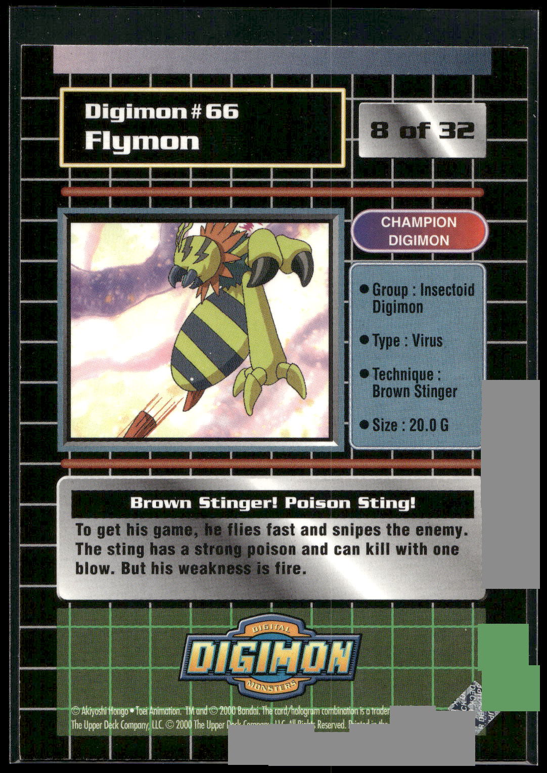 2000 Upper Deck Digimon Series 2 #8of32 66 Flymon