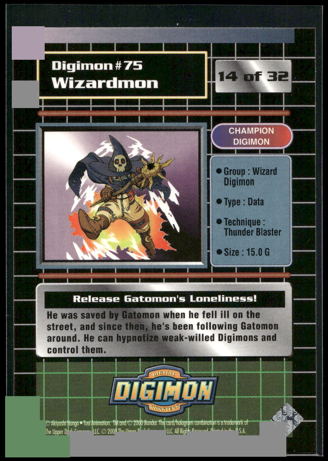 2000 Upper Deck Digimon Series 2 #14of32 75 Wizardmon