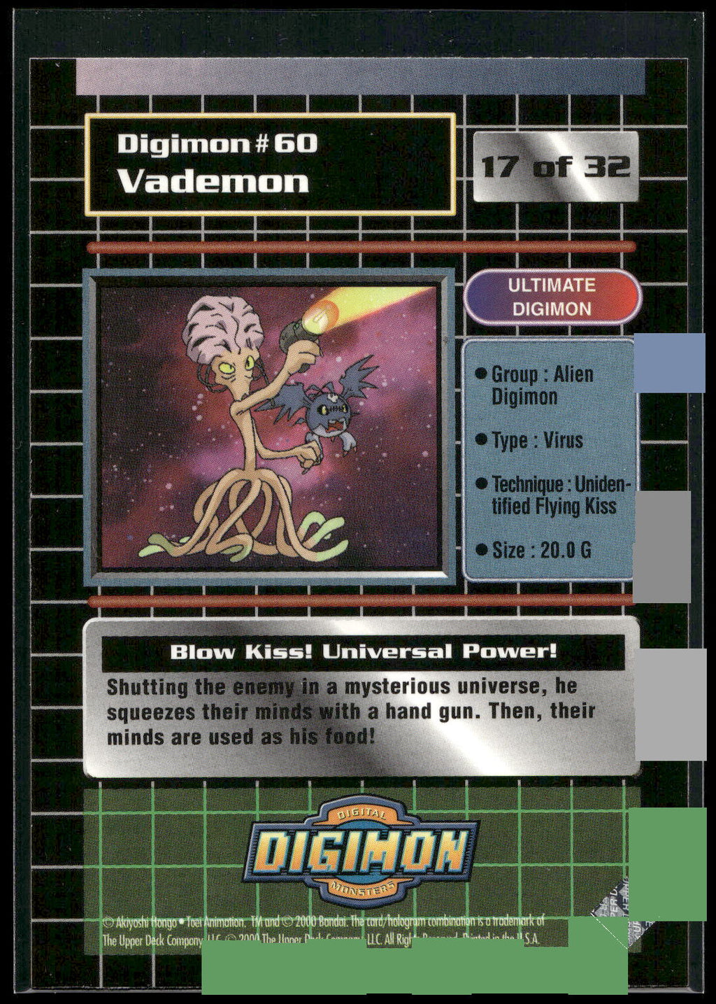 2000 Upper Deck Digimon Series 2 #17of32 60 Vademon