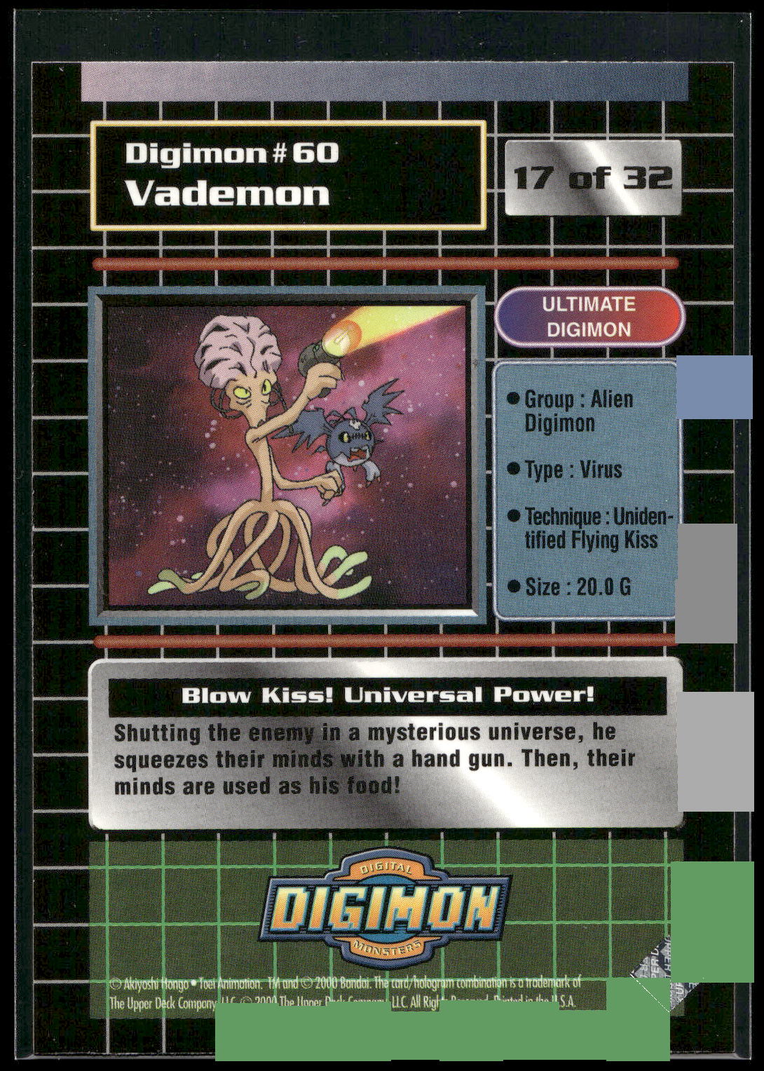 2000 Upper Deck Digimon Series 2 #17of32 60 Vademon