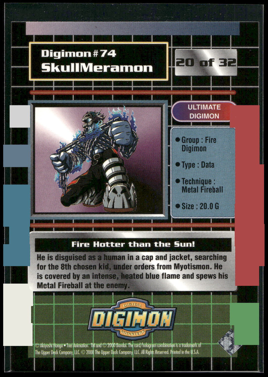 2000 Upper Deck Digimon Series 2 #20of32 74 SkullMeramon
