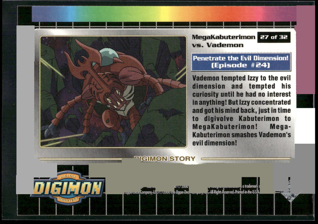 2000 Upper Deck Digimon Series 2 #27of32 MegaKabuterimon vs. Vademon