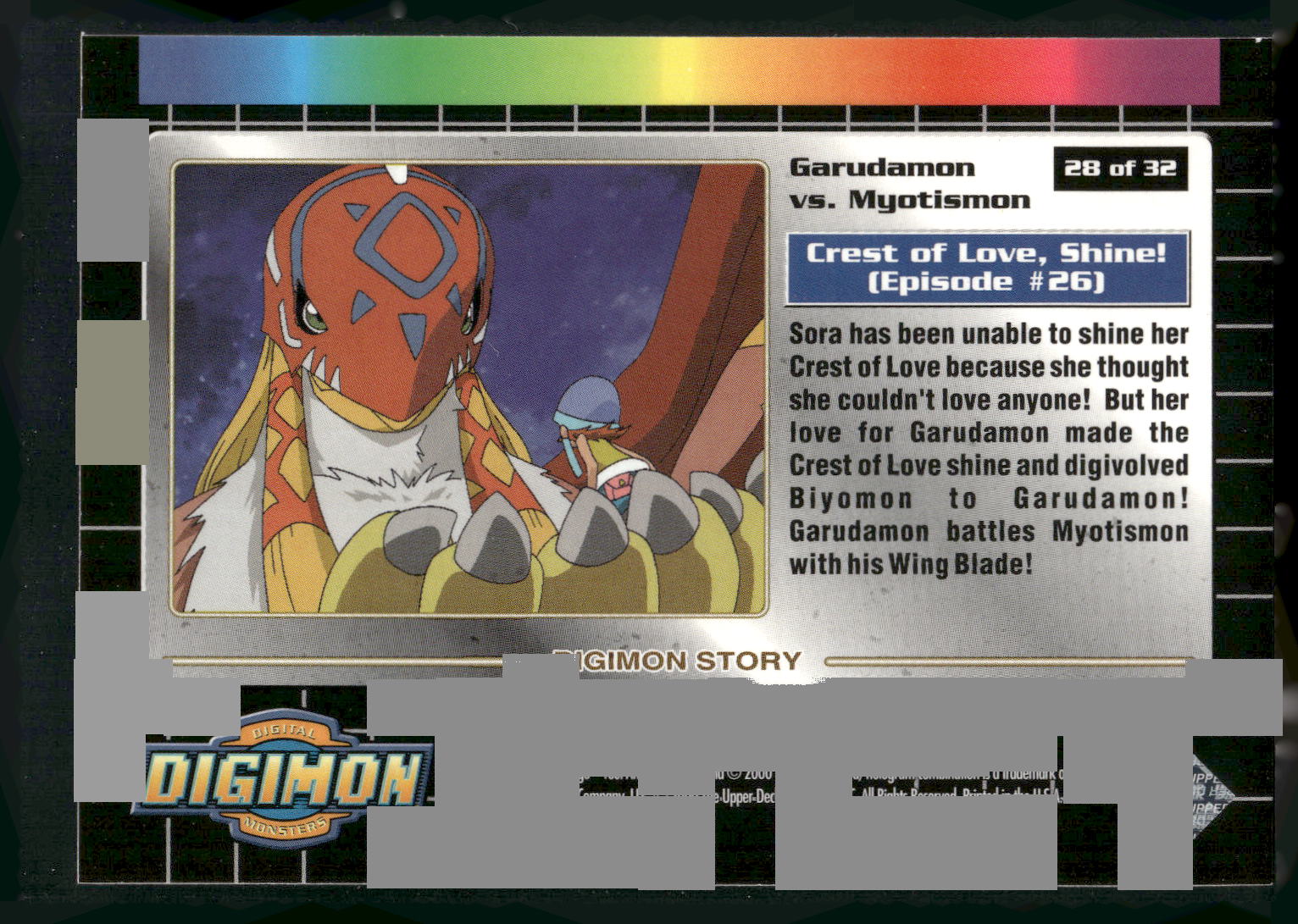 2000 Upper Deck Digimon Series 2 #28of32 Garudamon vs. Myotismon
