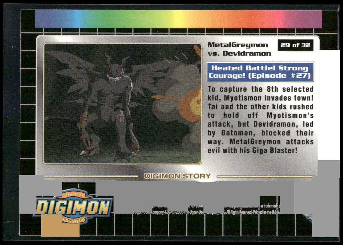 2000 Upper Deck Digimon Series 2 #29of32 MetalGreymon vs. Devidramons