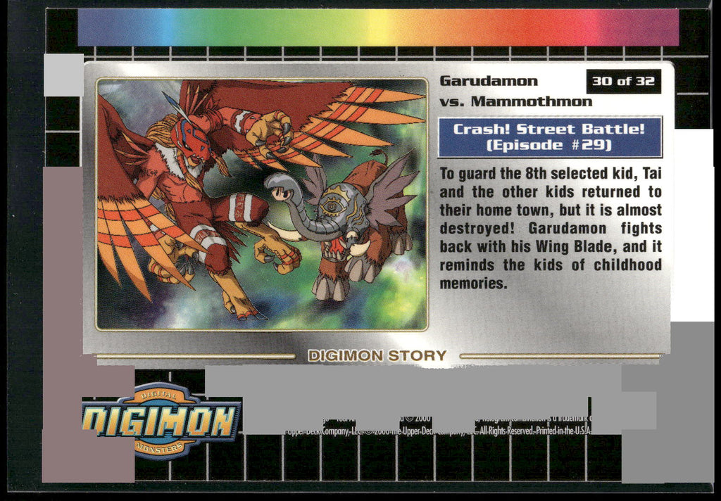 2000 Upper Deck Digimon Series 2 #30of32 Garudamon vs. Mamothmon