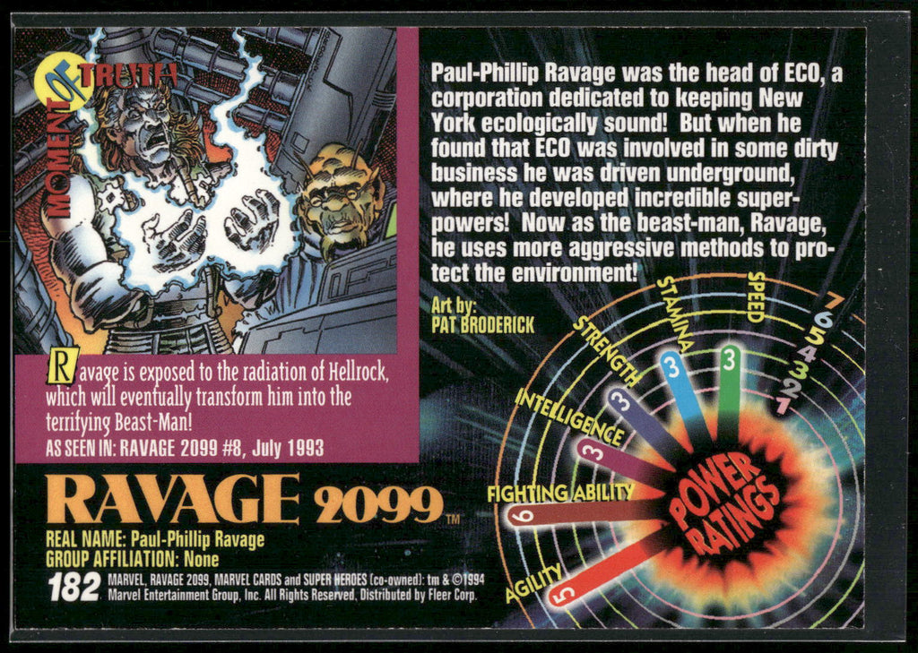 1994 Fleer Marvel Universe #182 Ravage 2099