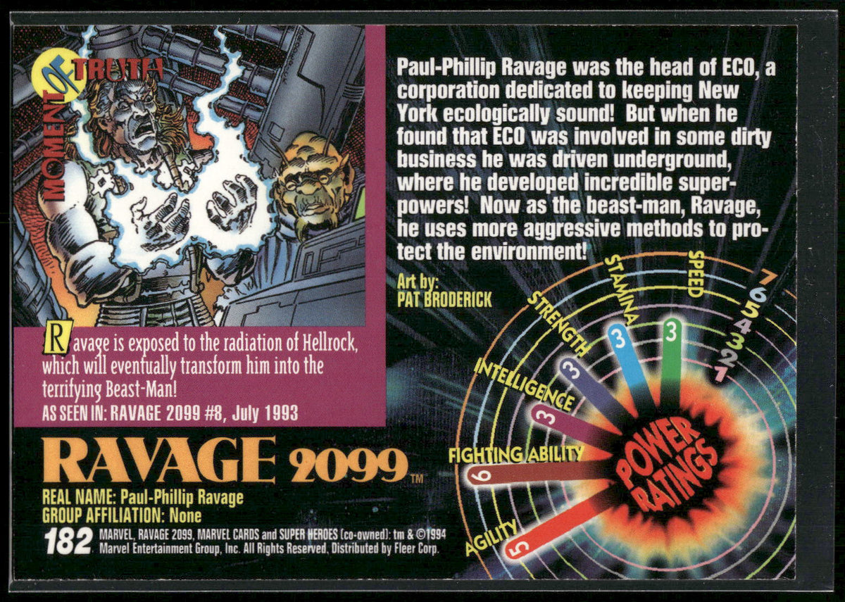 1994 Fleer Marvel Universe #182 Ravage 2099