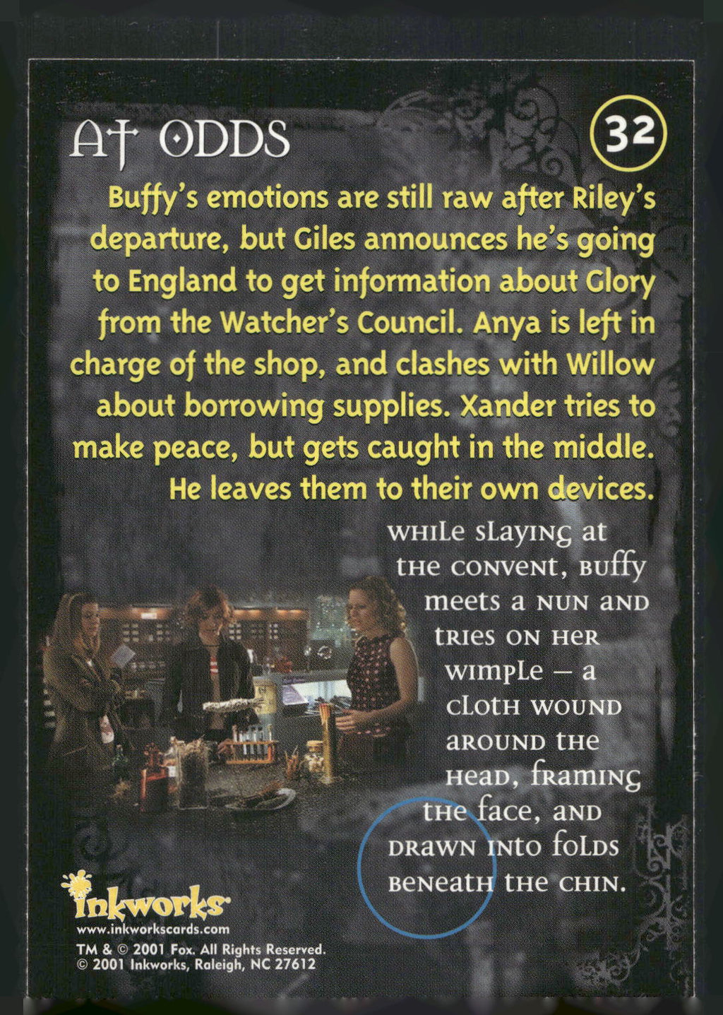 2001 Inkworks Buffy the Vampire Slayer Season 5 #32 At Odds