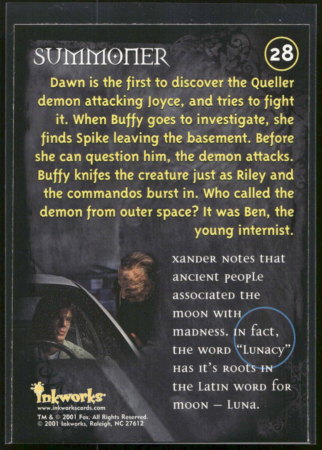 2001 Inkworks Buffy the Vampire Slayer Season 5 #28 Summoner