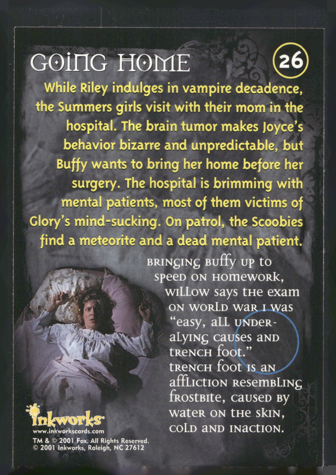 2001 Inkworks Buffy the Vampire Slayer Season 5 #26 Going Home